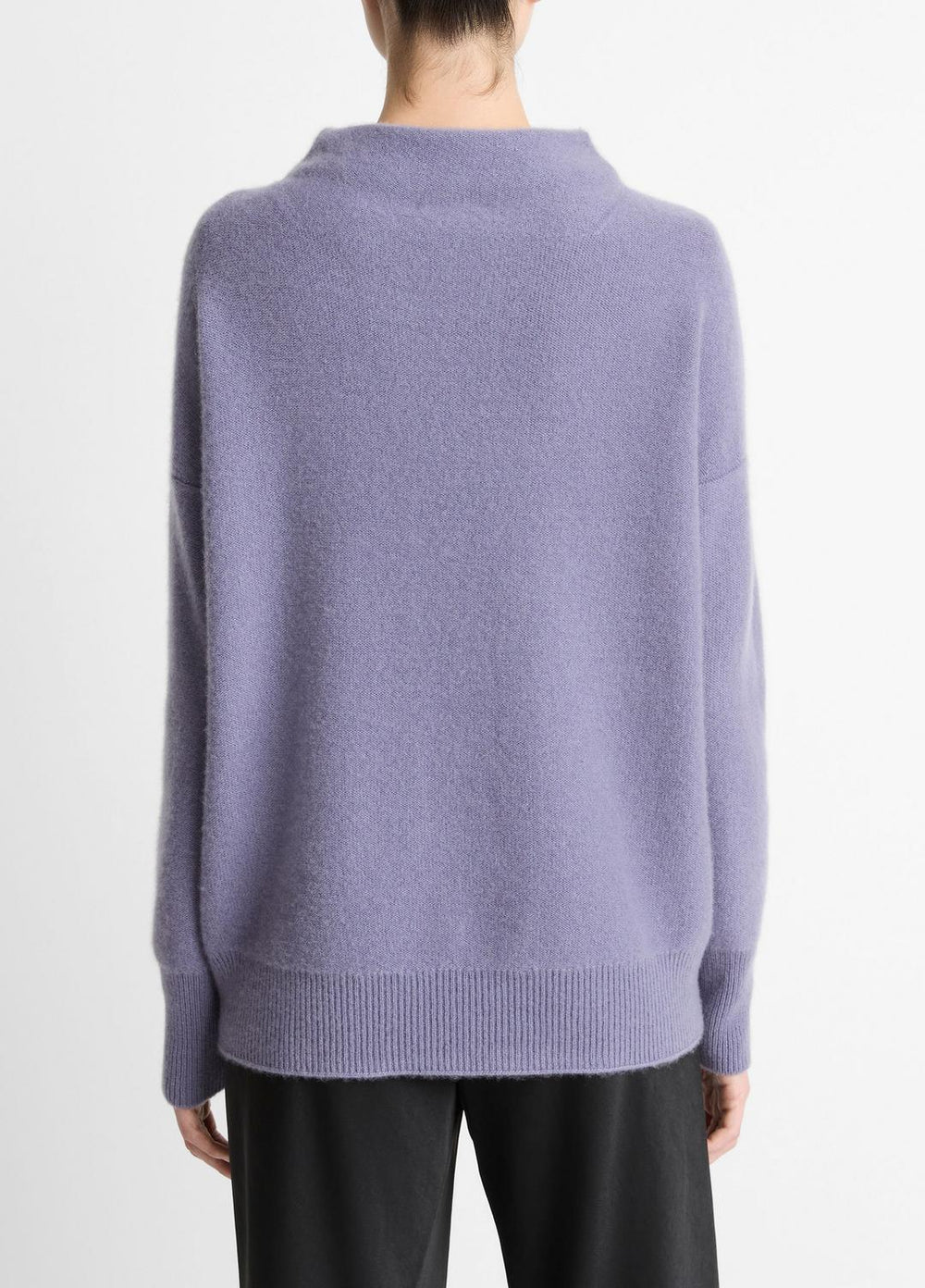 Plush Cashmere Funnel-Neck Sweater in Turtleneck - MAUVE IRIS