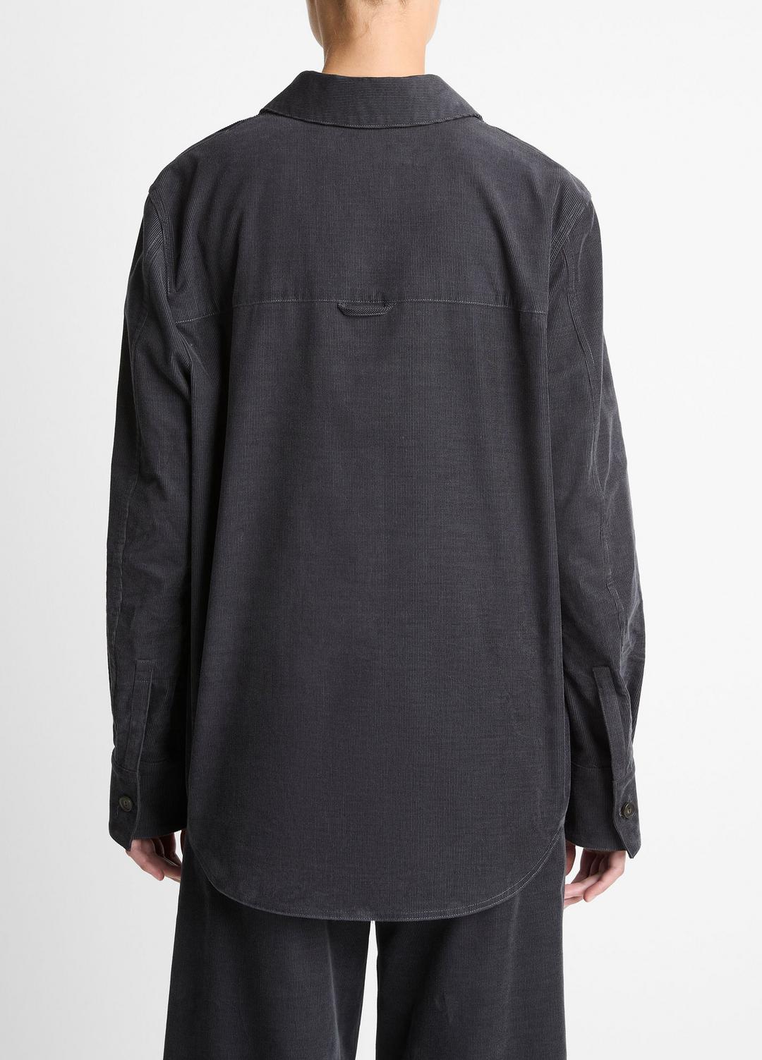 Cotton Corduroy Oversized Shirt in Long Sleeve - GRAPHITE