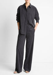 Cotton Corduroy Oversized Shirt in Long Sleeve - GRAPHITE