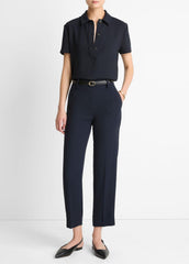 Crepe Tapered Pull-On Pant in Trousers - COASTAL BLUE