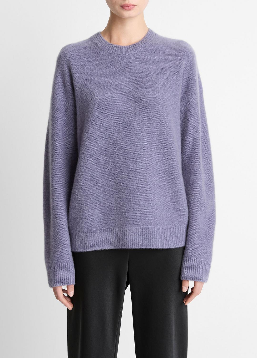 Plush Cashmere Crew Neck Sweater in Crew Neck - MAUVE IRIS