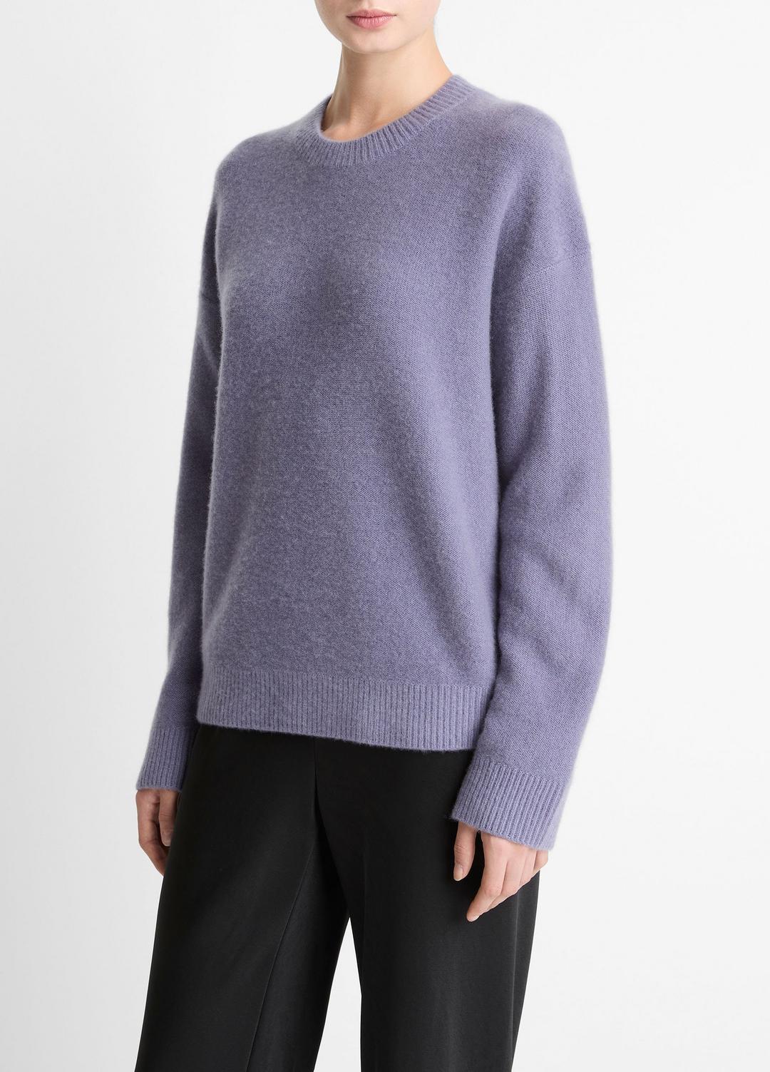 Plush Cashmere Crew Neck Sweater in Crew Neck - MAUVE IRIS