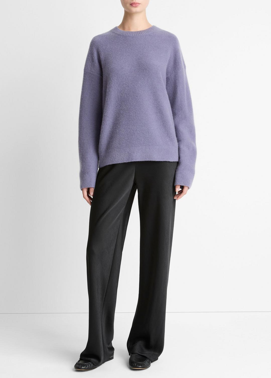 Plush Cashmere Crew Neck Sweater in Crew Neck - MAUVE IRIS