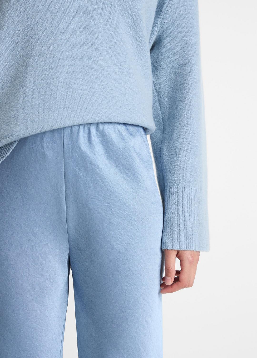 Colette High-Rise Fluid Satin Bias Pant in Trousers - PACIFIC
