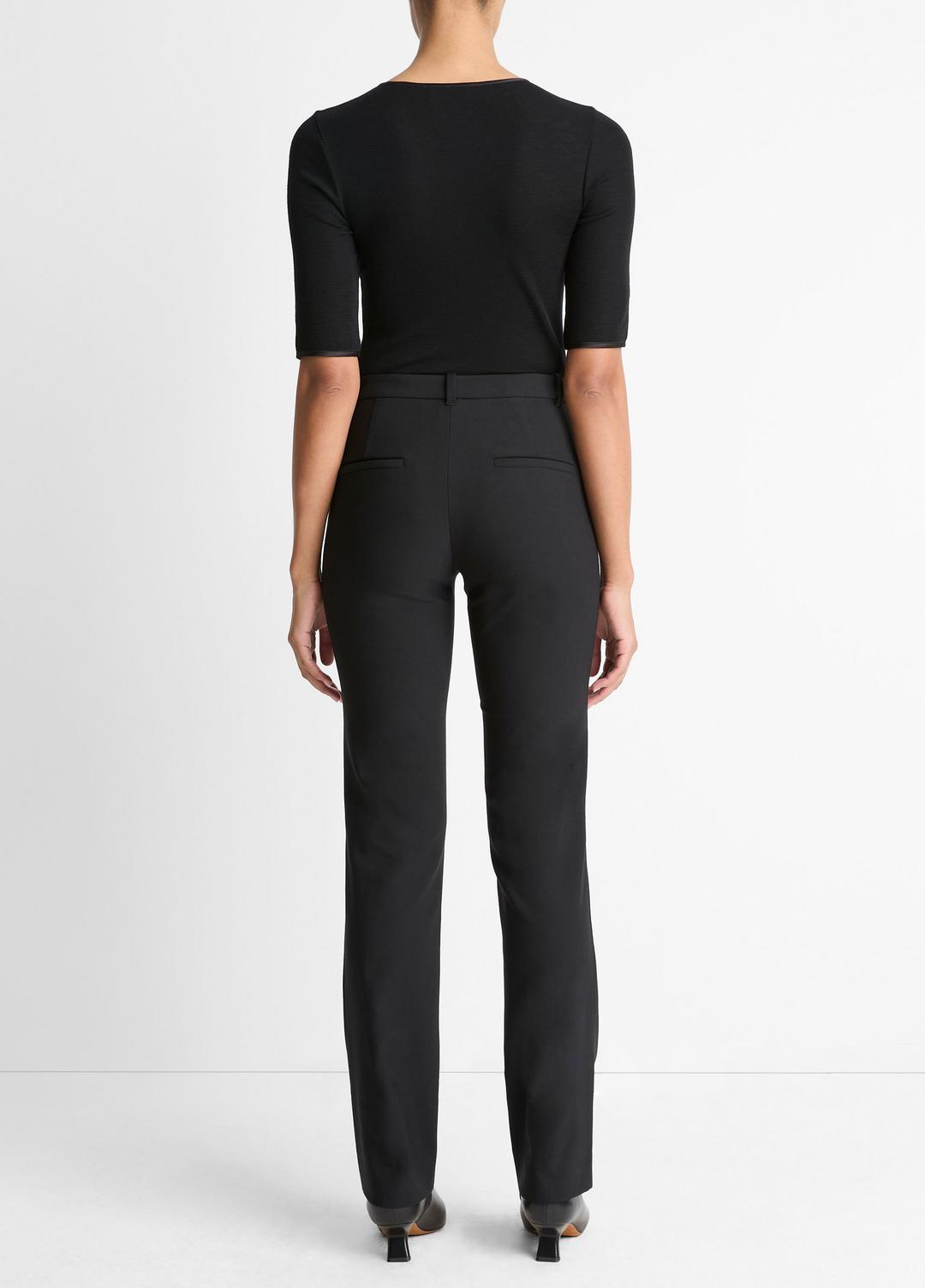 Cotton-Blend Slim Cigarette Pant in Trousers - BLACK