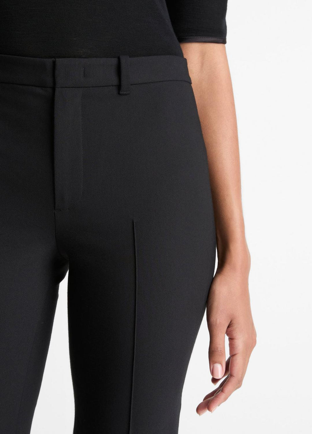 Cotton-Blend Slim Cigarette Pant in Trousers - BLACK