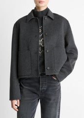 Wool & Cashmere-Blend Short Jacket in Jackets - CHARCOAL