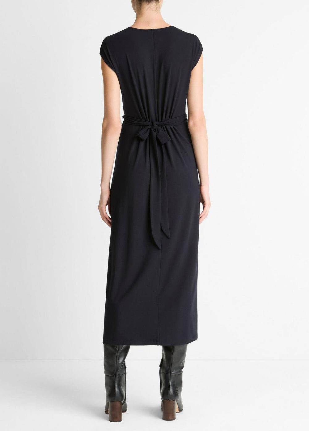 Jersey Wrap Midi Dress in Dresses - COASTAL BLUE