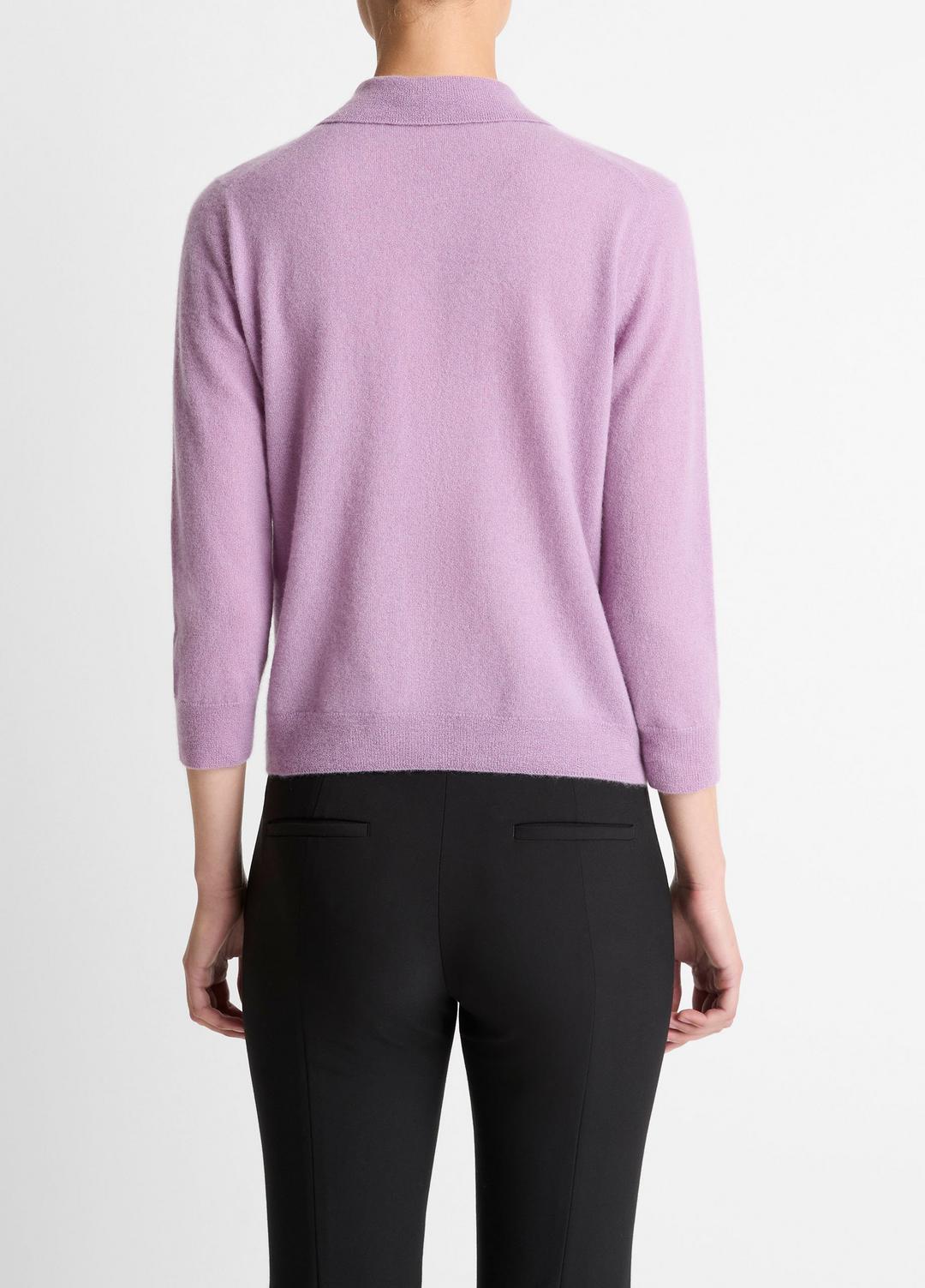 Cashmere-Silk Polo Sweater in Cashmere - MULBERRY