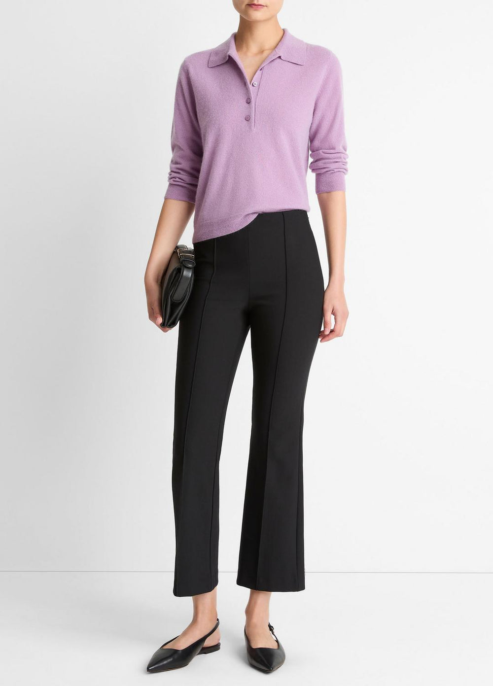 Cashmere-Silk Polo Sweater in Cashmere - MULBERRY