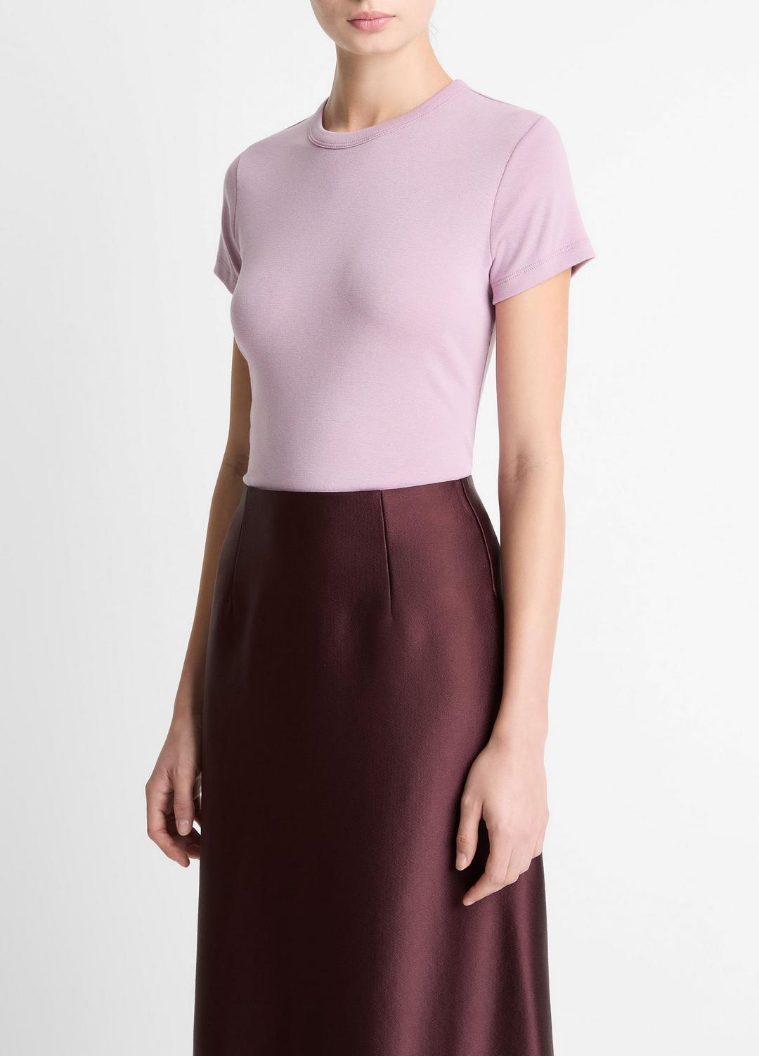 Pima Cotton-Blend '90s Shrunken T-Shirt in Short Sleeve - AMETHYST