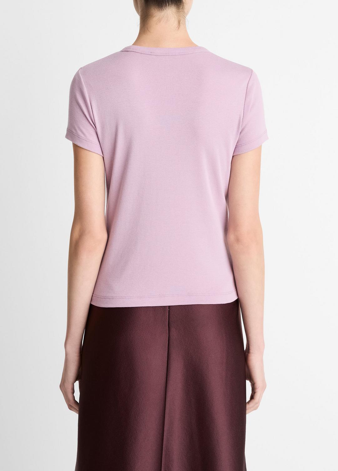 Pima Cotton-Blend '90s Shrunken T-Shirt in Short Sleeve - AMETHYST