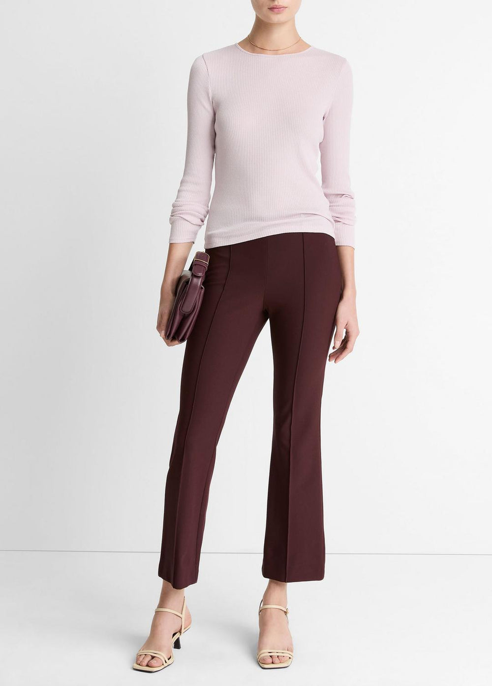 Ribbed Pima Cotton Long-Sleeve T-Shirt in Long Sleeve - IRIS QUARTZ