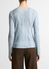 Washed Ombré Pima Cotton-Blend Long-Sleeve T-Shirt in Long Sleeve - AZURA WASH