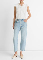 Cable-Knit Wool & Cotton-Blend Sweater Vest in V-Neck - OFF WHITE
