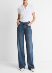 Ribbed Cotton-Blend Polo Shirt in Short Sleeve - OPTIC WHITE
