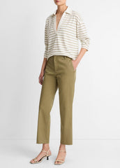 Avery Mid-Rise Italian Stretch-Cotton Chino Pant in Trousers - OLIVE STONE
