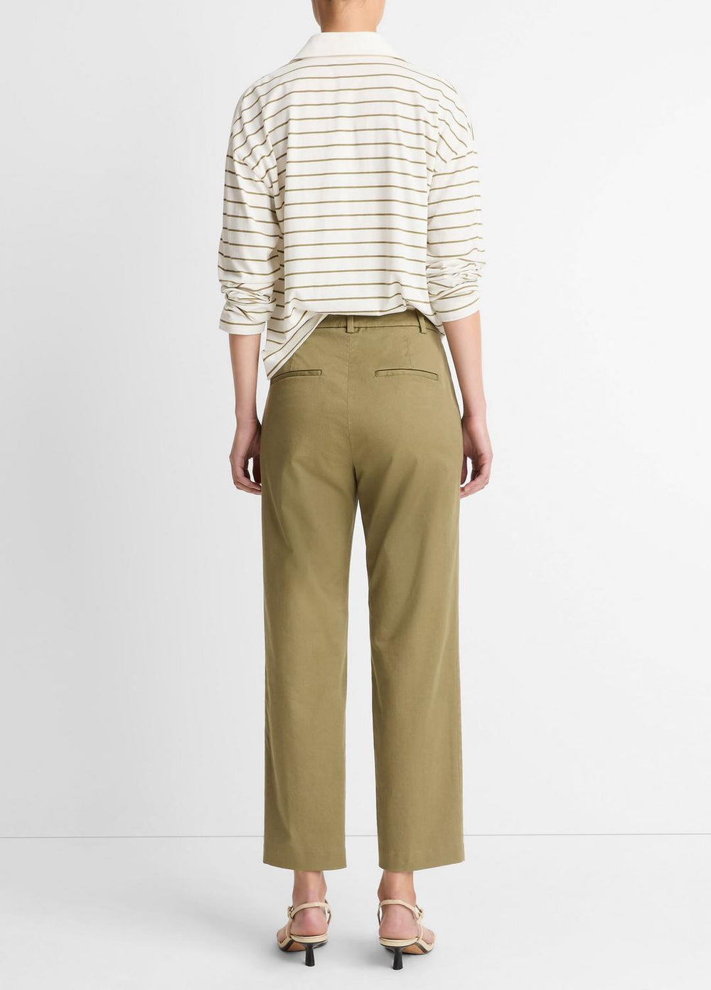 Avery Mid-Rise Italian Stretch-Cotton Chino Pant in Trousers - OLIVE STONE