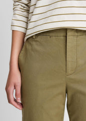 Avery Mid-Rise Italian Stretch-Cotton Chino Pant in Trousers - OLIVE STONE