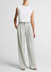 Pima Cotton-Blend Draped Relaxed Top in Tank Tops - OPTIC WHITE