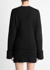 Double-Face Wool & Cashmere-Blend Cardigan in Cardigans - BLACK