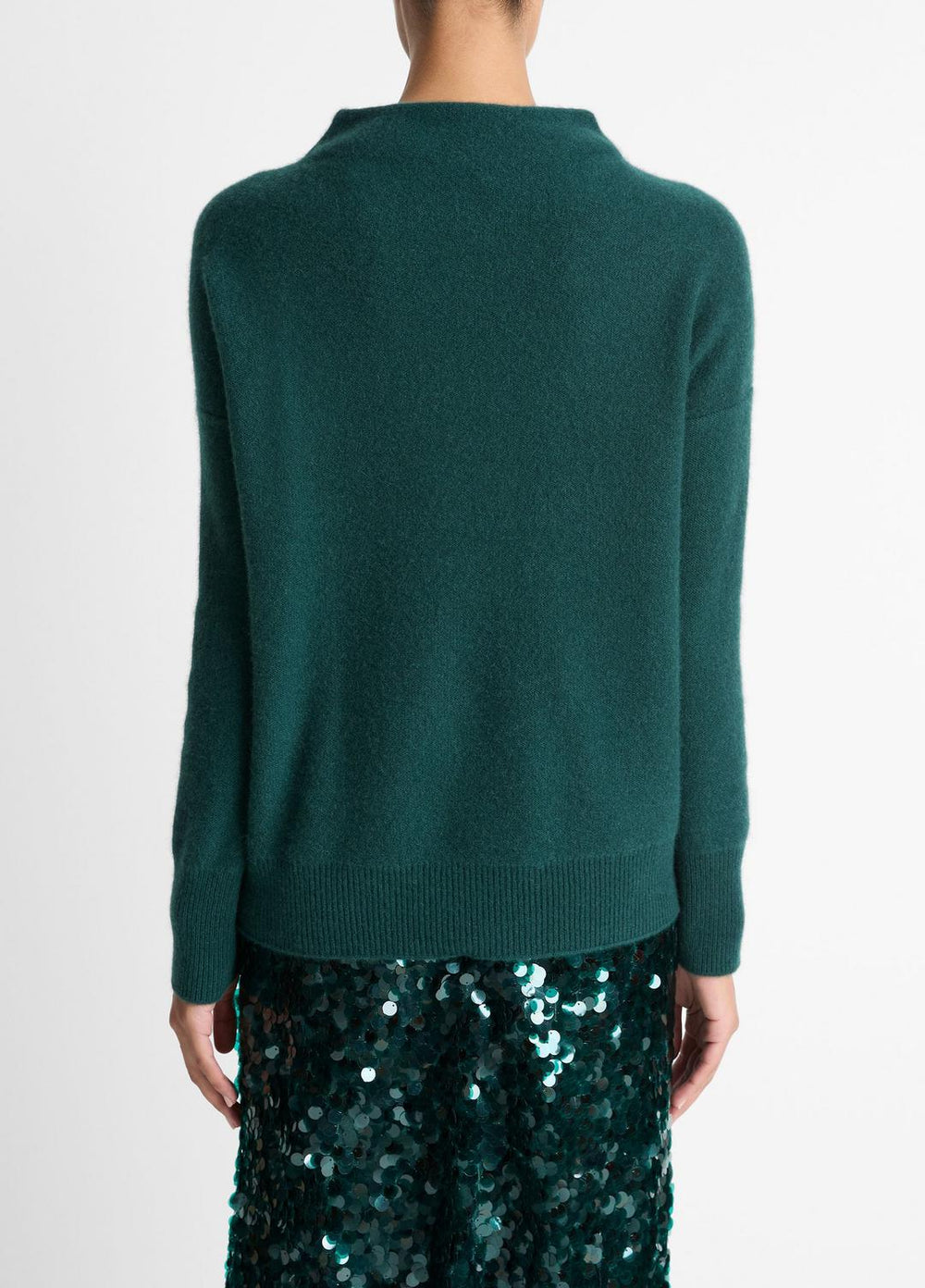 Plush Cashmere Funnel-Neck Sweater in Turtleneck - JUNIPER