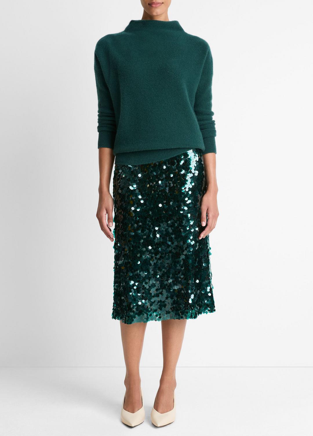 Plush Cashmere Funnel-Neck Sweater in Turtleneck - JUNIPER