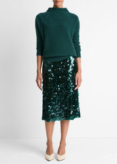 Plush Cashmere Funnel-Neck Sweater in Turtleneck - JUNIPER