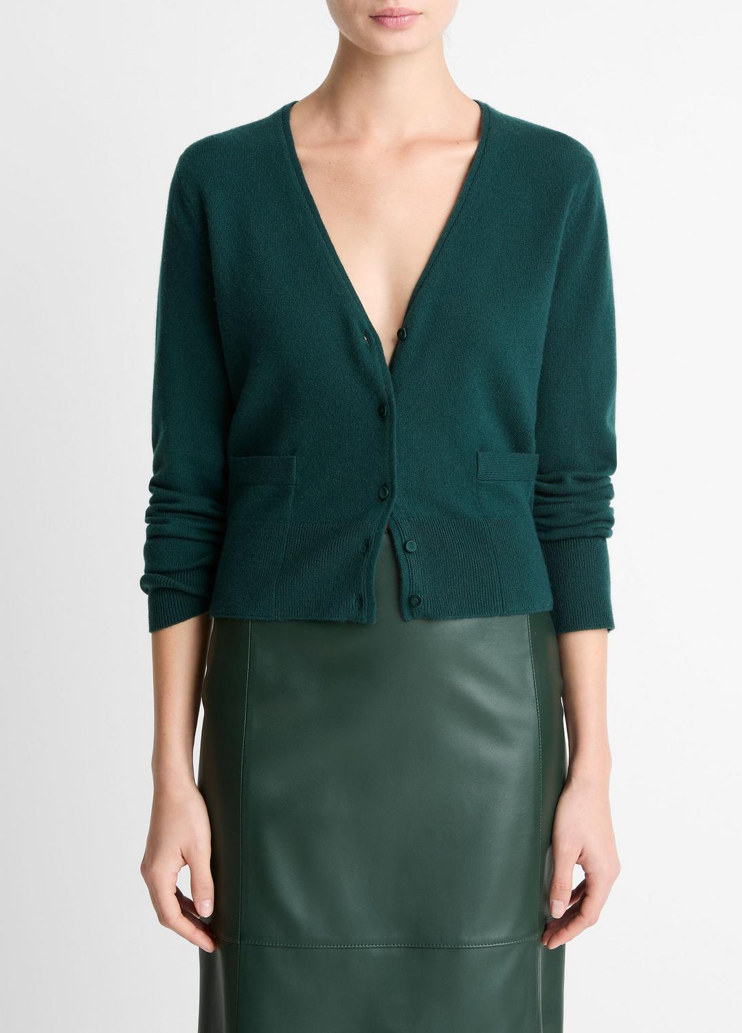 Satin-Trim Wool & Cashmere-Blend Cardigan in Cardigans - JUNIPER