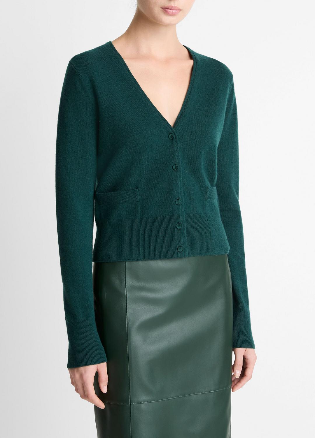 Satin-Trim Wool & Cashmere-Blend Cardigan in Cardigans - JUNIPER
