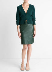Satin-Trim Wool & Cashmere-Blend Cardigan in Cardigans - JUNIPER