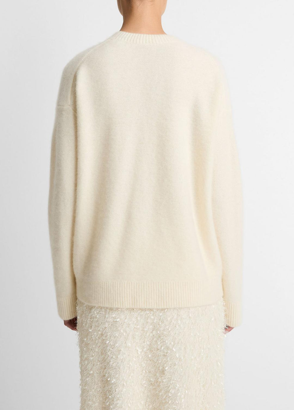 Plush Cashmere Crew Neck Sweater in Crew Neck - OFF WHITE