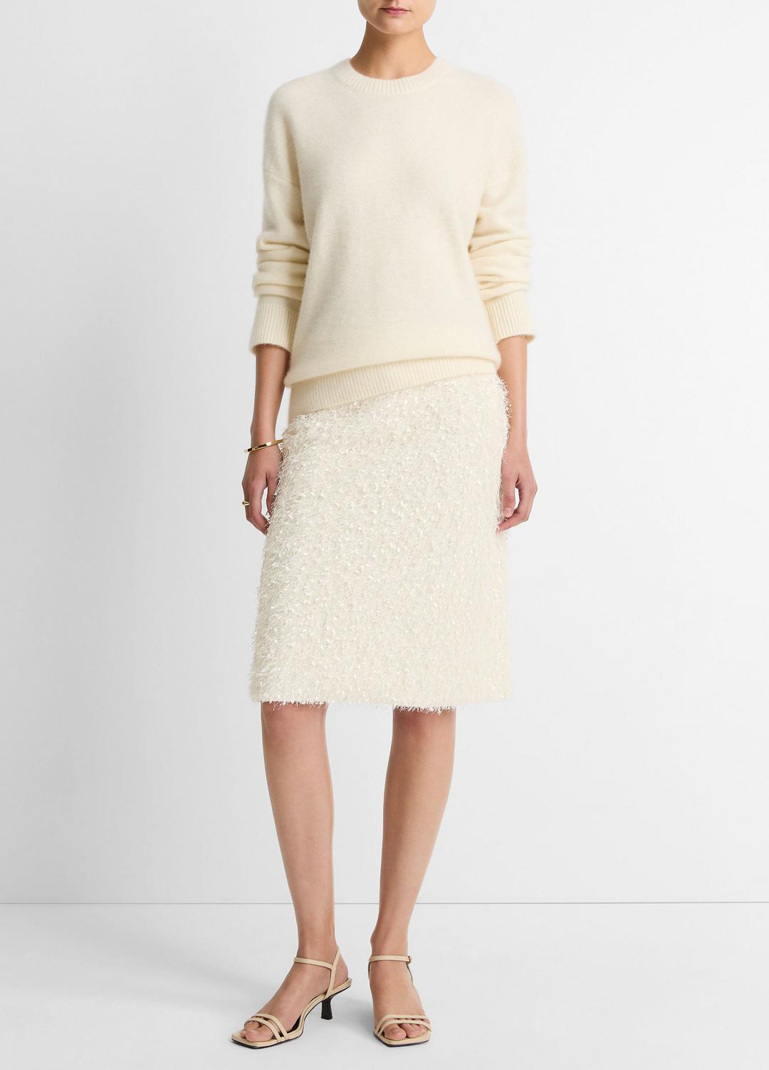 Plush Cashmere Crew Neck Sweater in Crew Neck - OFF WHITE