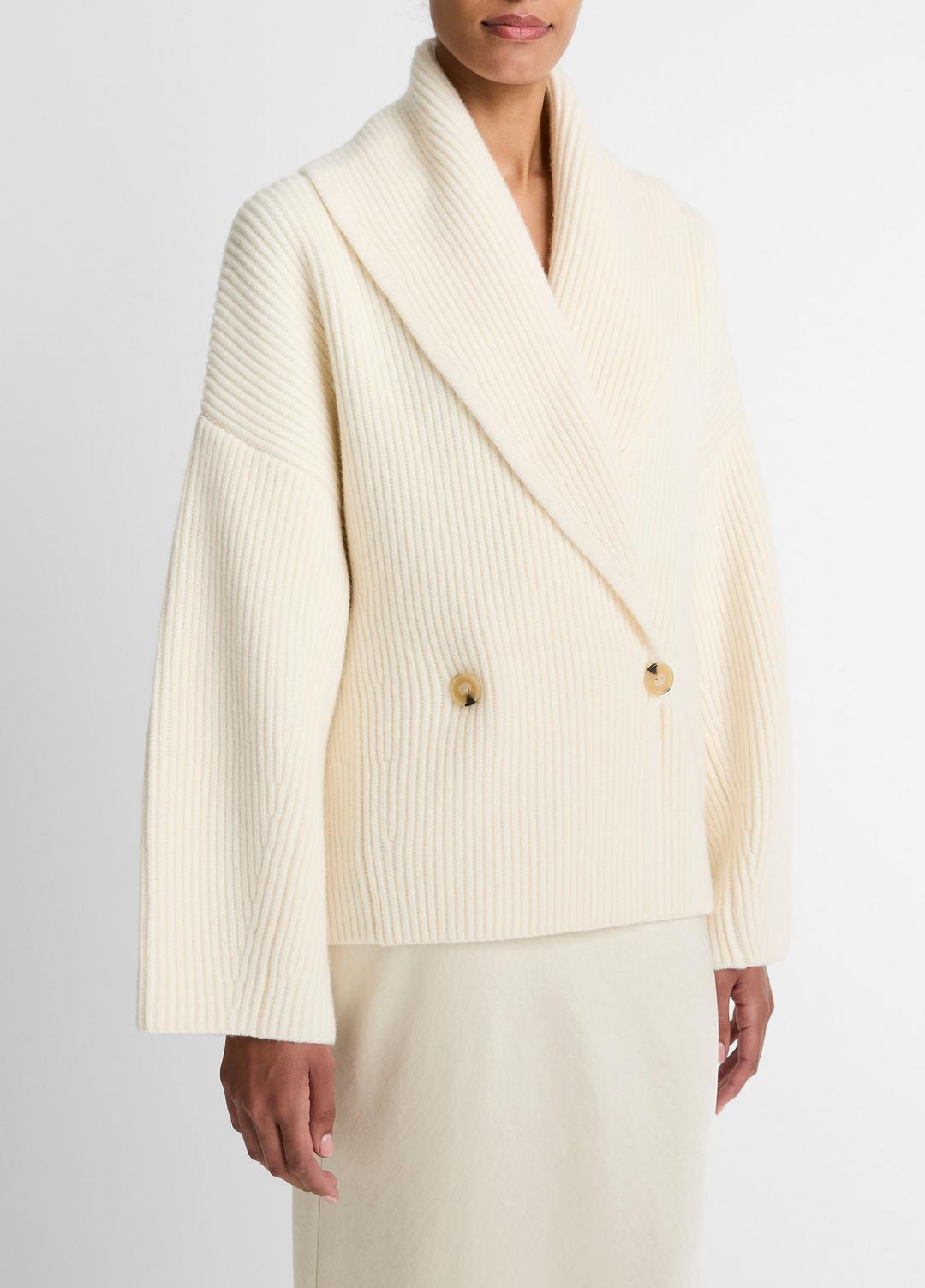 Wool-Blend Draped Sweater Coat in Sweaters - OFF WHITE