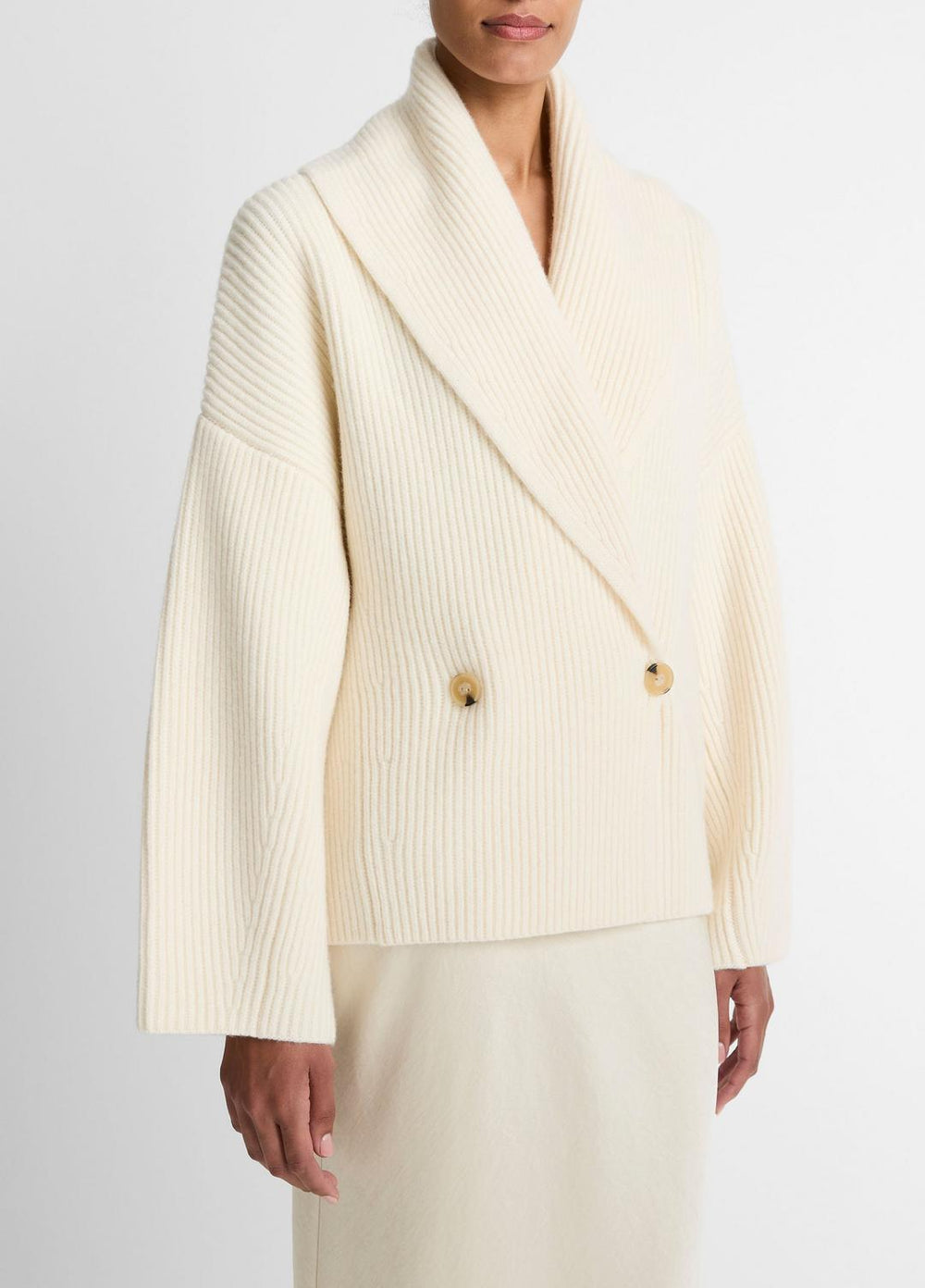 Wool-Blend Draped Sweater Coat in Sweaters - OFF WHITE