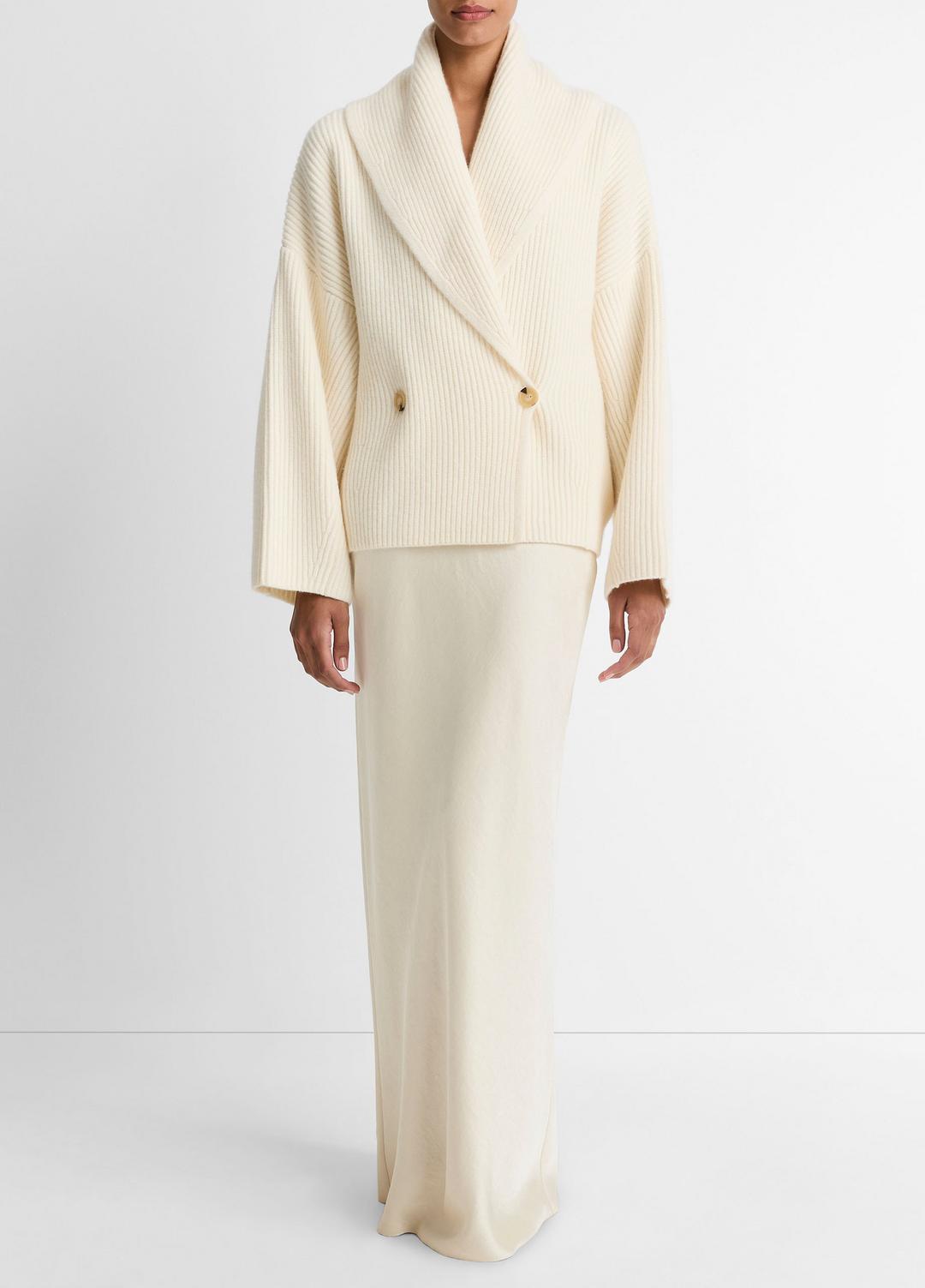 Wool-Blend Draped Sweater Coat in Sweaters - OFF WHITE