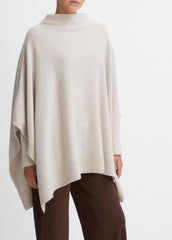 Merino Wool-Cashmere Funnel-Neck Poncho in Accessories - HEATHER MARBLE