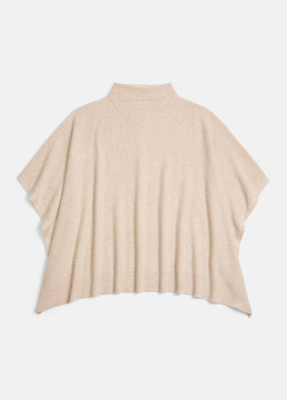 Merino Wool-Cashmere Funnel-Neck Poncho in Accessories - HEATHER MARBLE