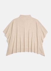 Merino Wool-Cashmere Funnel-Neck Poncho in Accessories - HEATHER MARBLE