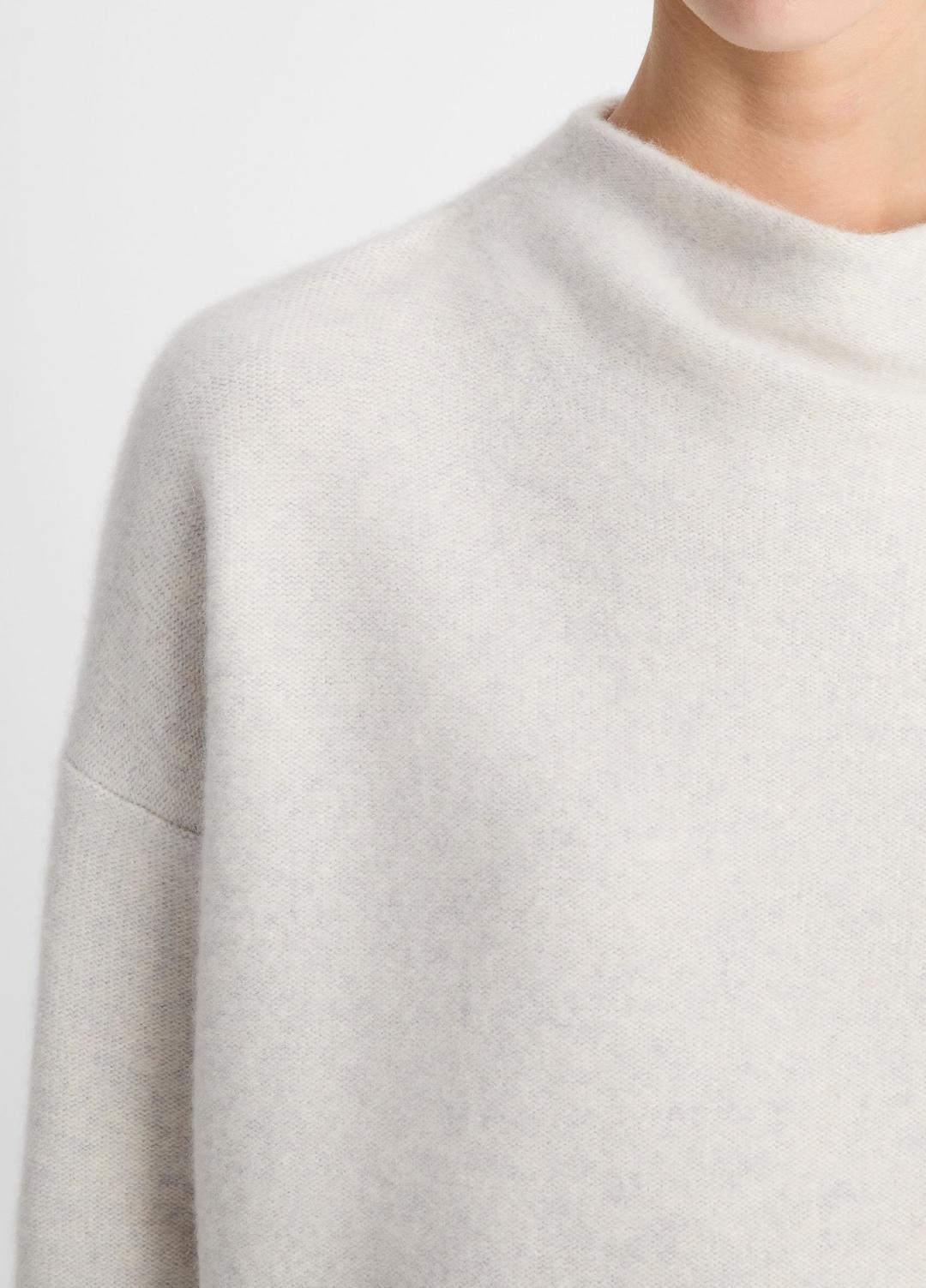 Plush Cashmere Funnel-Neck Sweater in Turtleneck - HEATHER PLATINUM