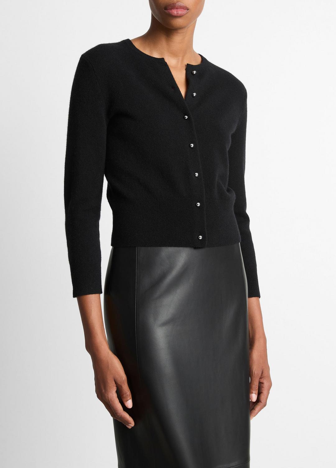 Metal-Button Wool & Cashmere-Blend Cardigan in Cardigans - BLACK