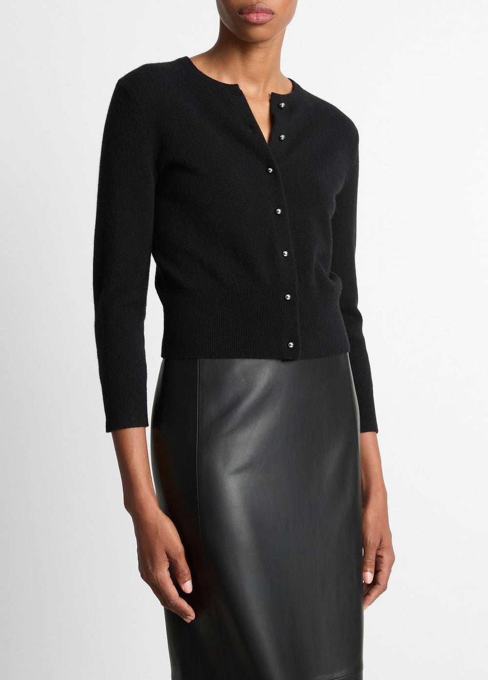 Metal-Button Wool & Cashmere-Blend Cardigan in Cardigans - BLACK