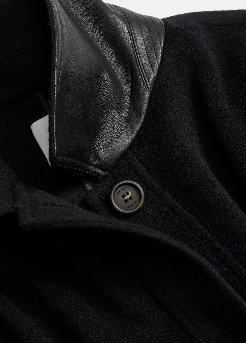 Leather-Trim Wool Cape in Accessories - BLACK