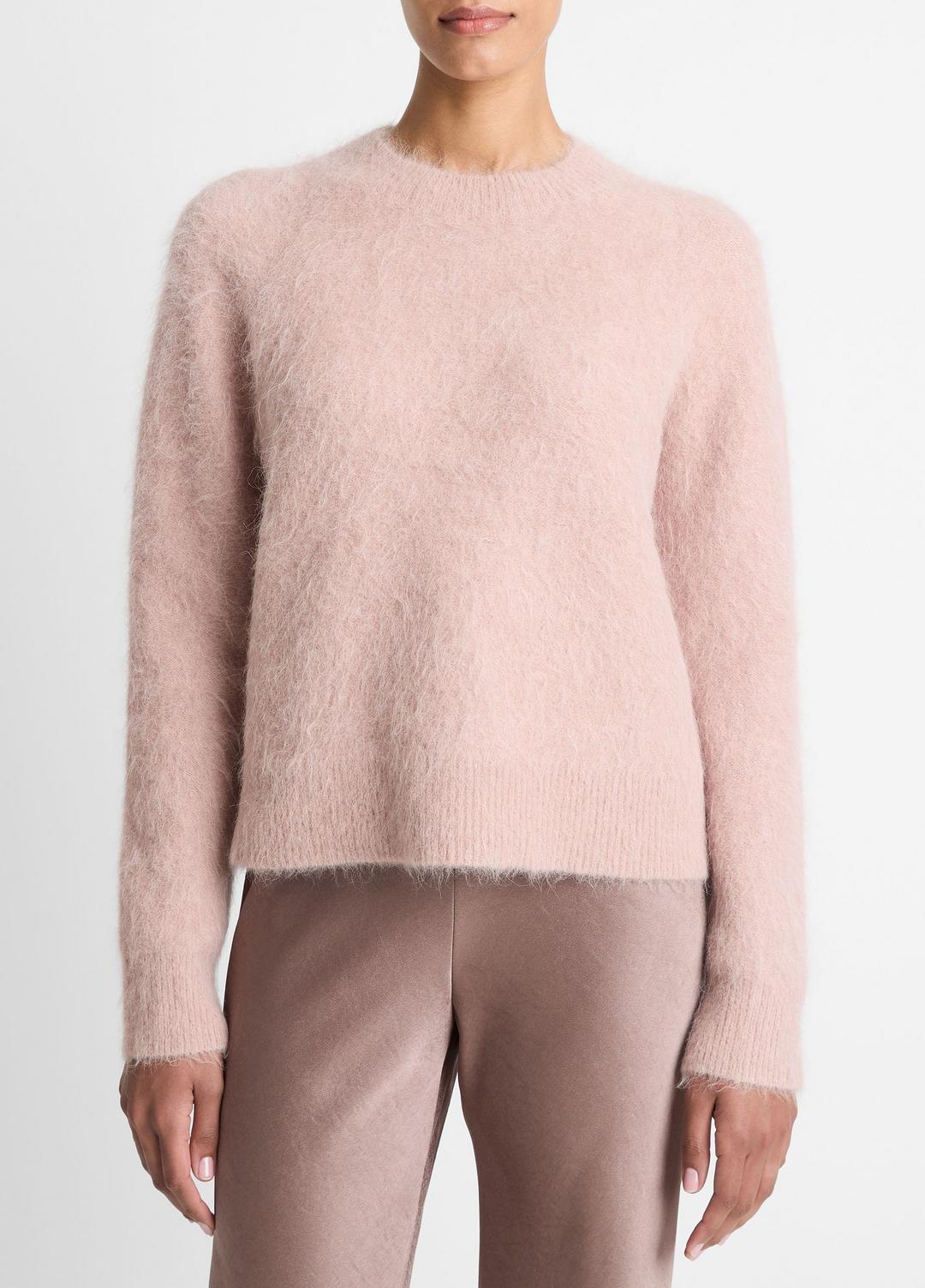 Brushed Alpaca-Blend Crew Neck Sweater in Crew Neck - BEET ROOT