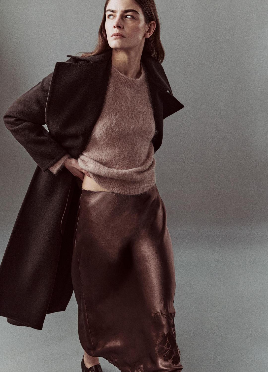 Brushed Alpaca-Blend Crew Neck Sweater in Crew Neck - BEET ROOT