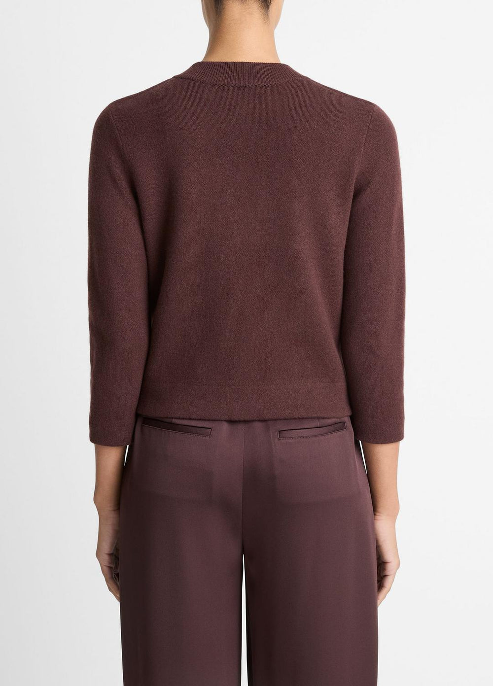 Wool-Blend Shrunken Snap Cardigan in Cardigans - FIG