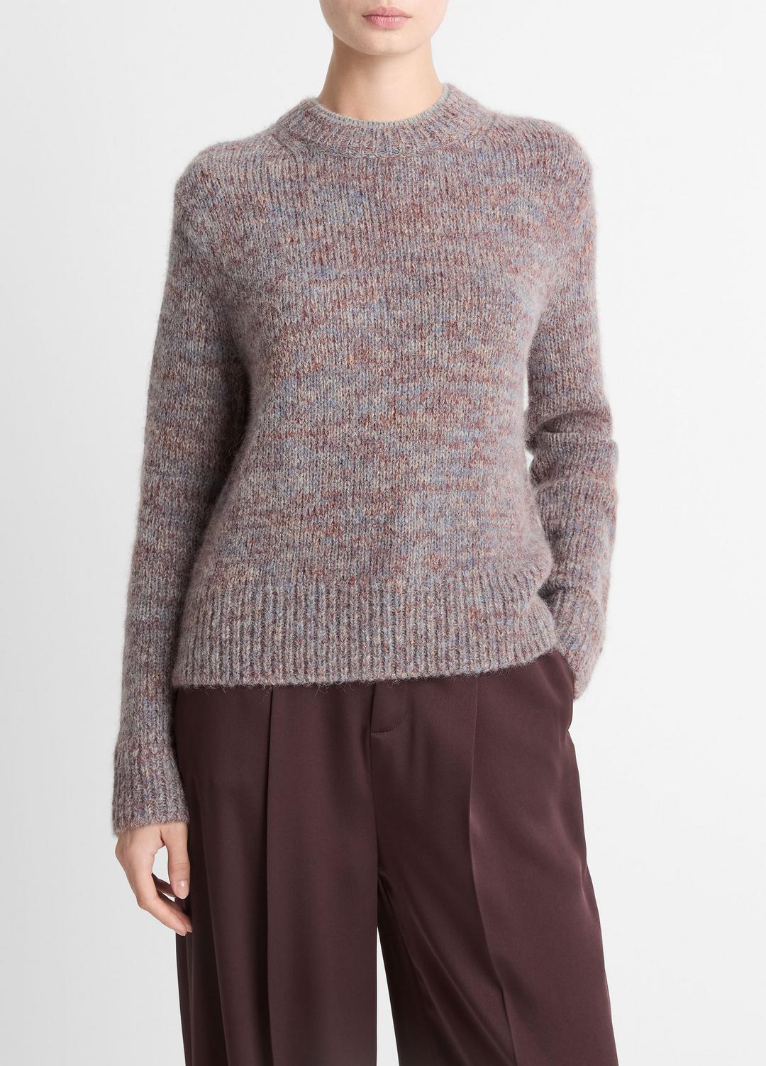 Marled Crew Neck Sweater in Crew Neck - COGNAC COMBO