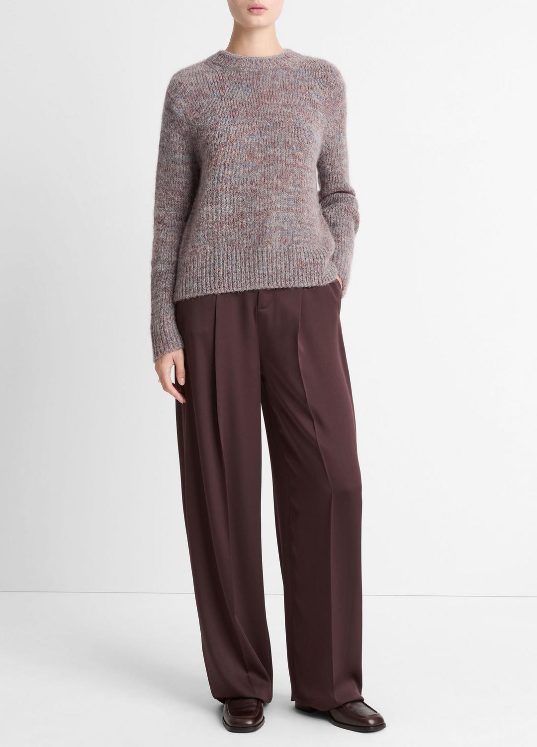 Marled Crew Neck Sweater in Crew Neck - COGNAC COMBO