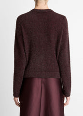 Metallic Eyelash Cardigan in Cardigans - OXBLOOD