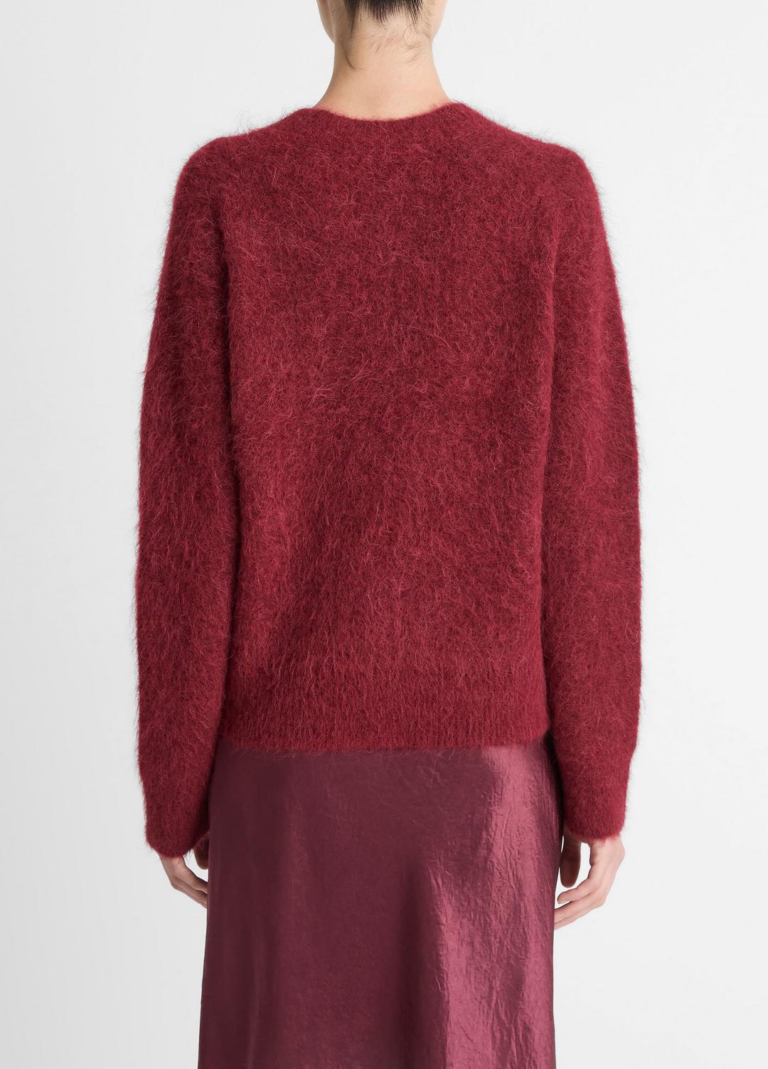 Brushed Alpaca-Blend Crew Neck Sweater in Crew Neck - ROSE WINE